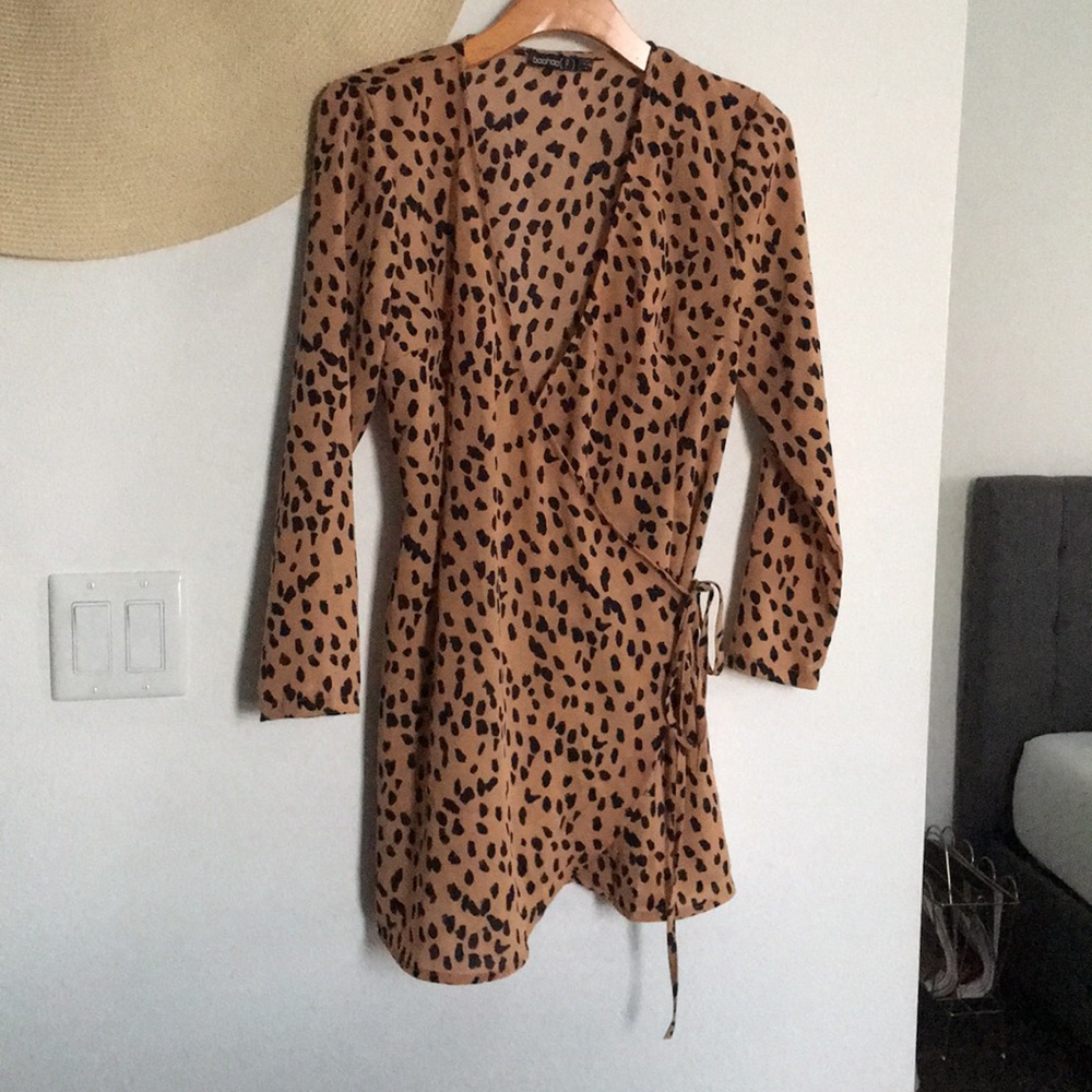 Dalmatian Print Wrap mini dress. Never worn.